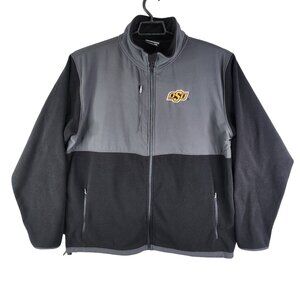Men's Colosseum Athletics OSU Cowboys Fleece Jacket Gray & Black Full Zip XXL